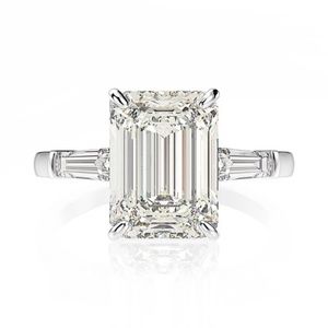 2.55Ct Emerald Cut moissanite Crystal Solitaire Ring